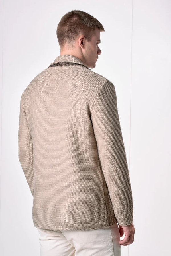 GIACCA MONOPETTO LINKS CON INTERNO COLLO E POCHETTE IN TESSUTO - V2