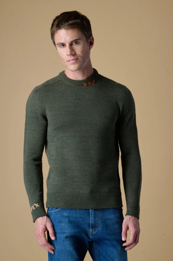 MAGLIONE CON RICAMI A X - V2