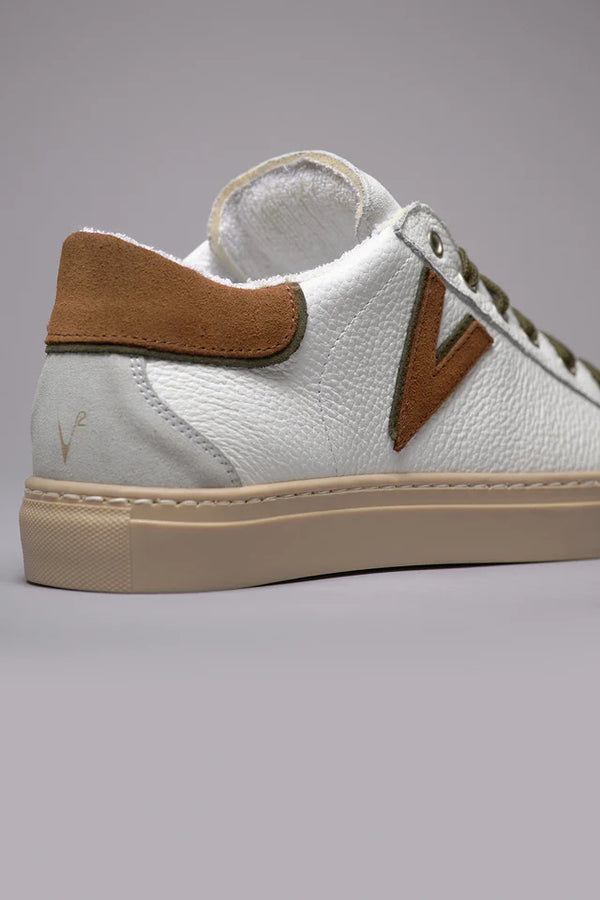 SNEAKERS OLYMPIC V IN PELLE MARTELLATA CON INSERTO E RETRO BICOLOR - V2
