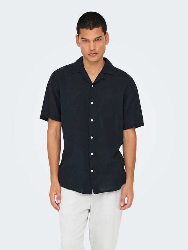 CAMICIA MISTO LINO MANICA CORTA - ONLY&SONS