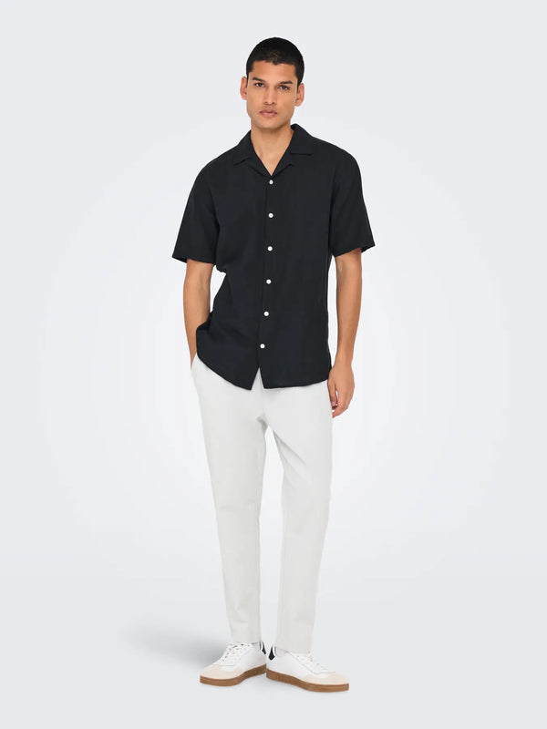CAMICIA MISTO LINO MANICA CORTA - ONLY&SONS