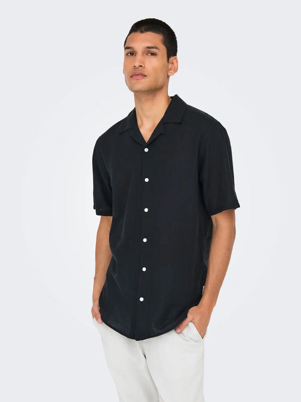 CAMICIA MISTO LINO MANICA CORTA - ONLY&SONS