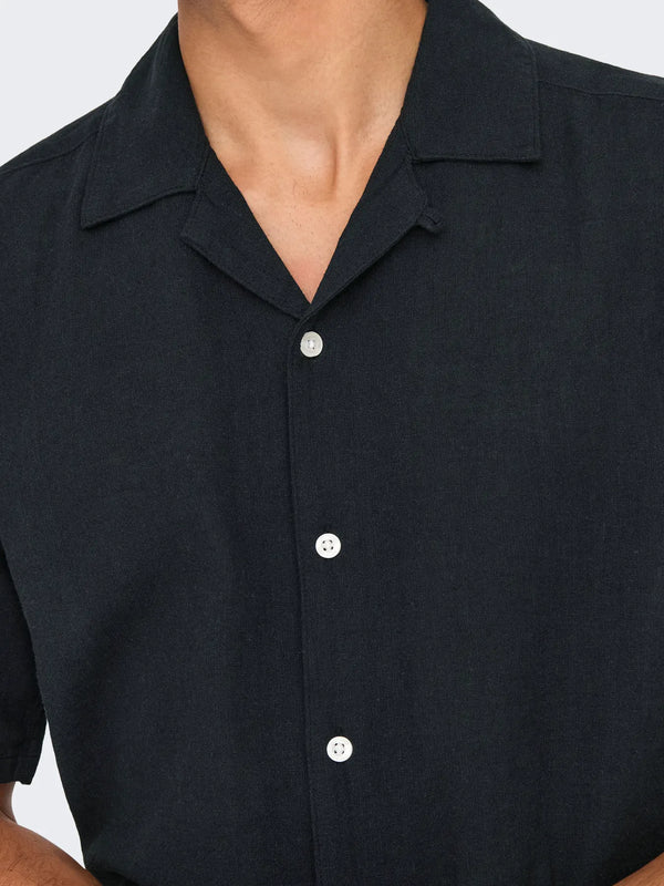 CAMICIA MISTO LINO MANICA CORTA - ONLY&SONS