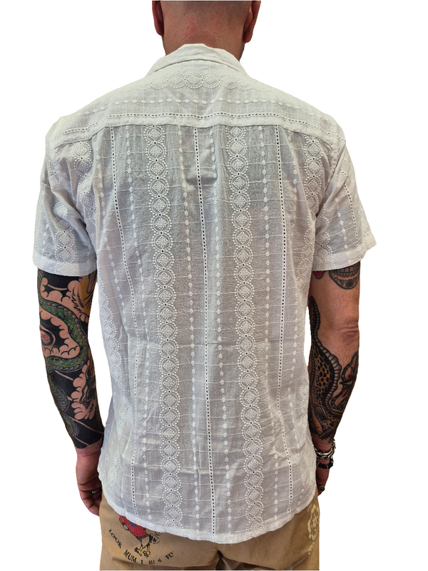 CAMICIA MANICA CORTA TRAFORATA A FANTASIA - INDICODE