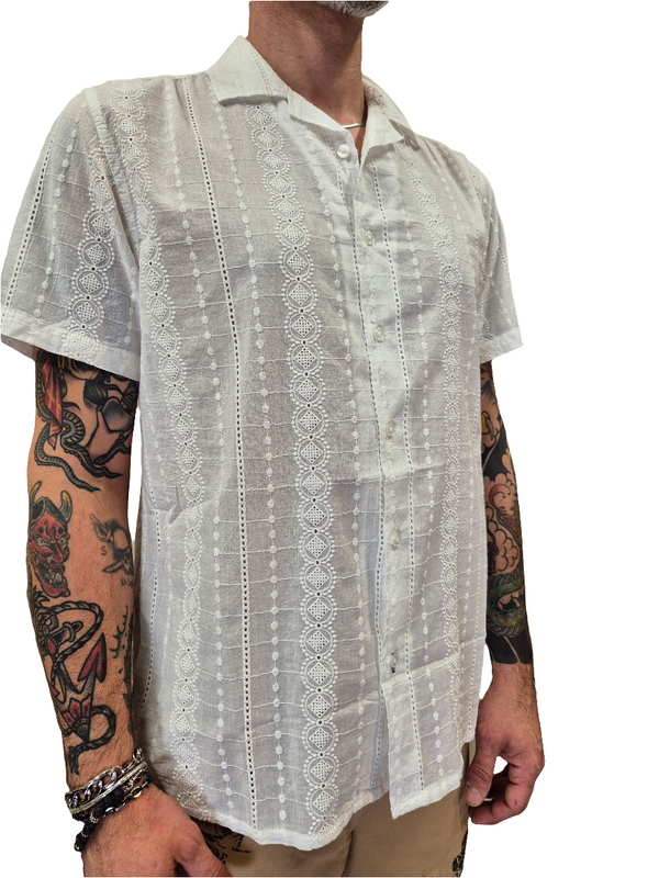 CAMICIA MANICA CORTA TRAFORATA A FANTASIA - INDICODE