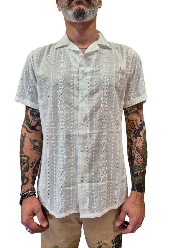 CAMICIA MANICA CORTA TRAFORATA A FANTASIA - INDICODE