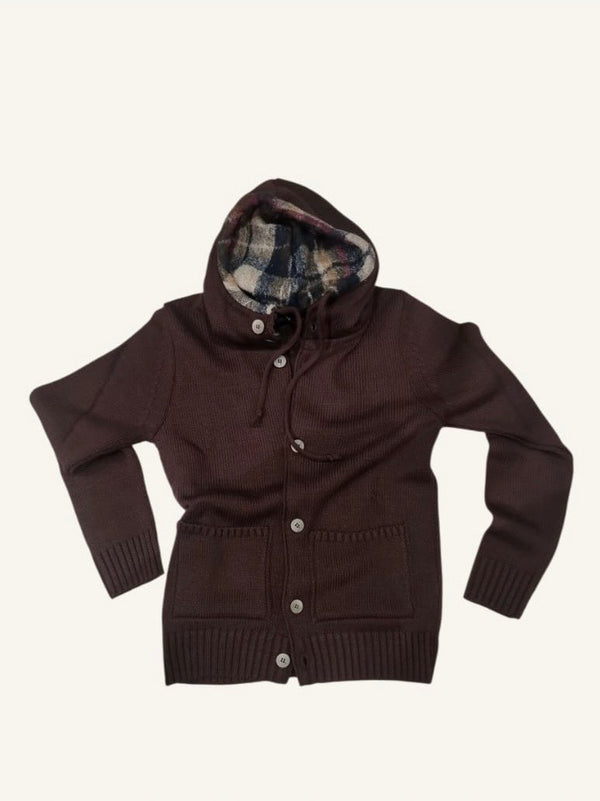 CARDIGAN CAPPUCCIO OSLO CON INTERNO IN TESSUTO - V2