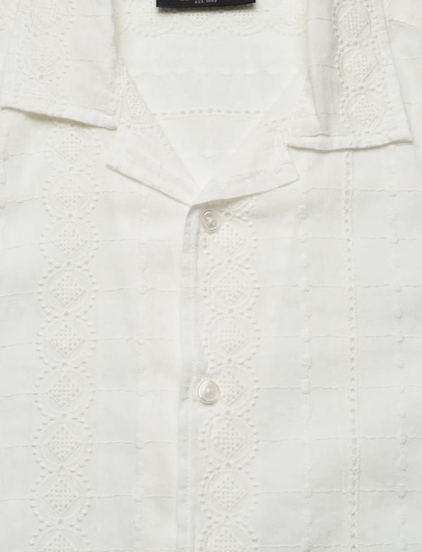 CAMICIA MANICA CORTA TRAFORATA A FANTASIA - INDICODE