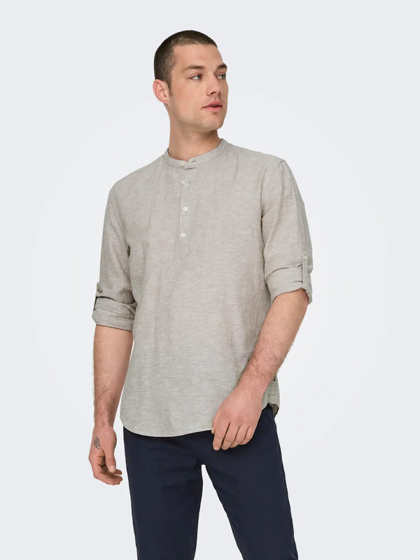 CAMICIA MISTO LINO MANICA LUNGA - ONLY&SONS