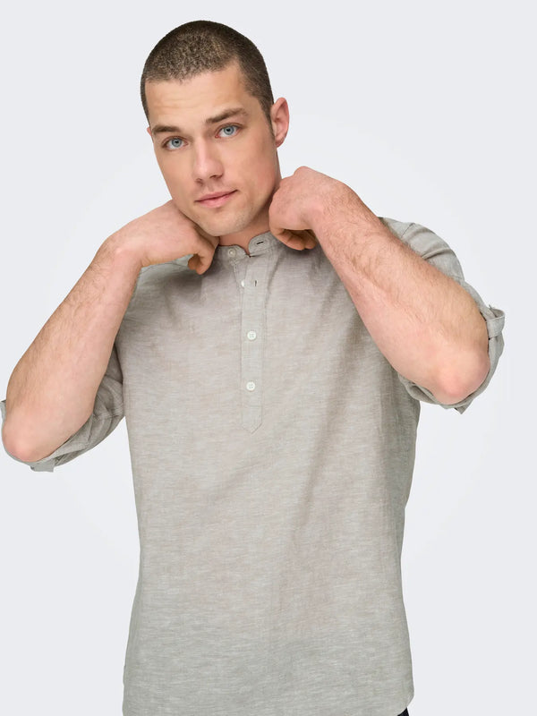 CAMICIA MISTO LINO MANICA LUNGA - ONLY&SONS