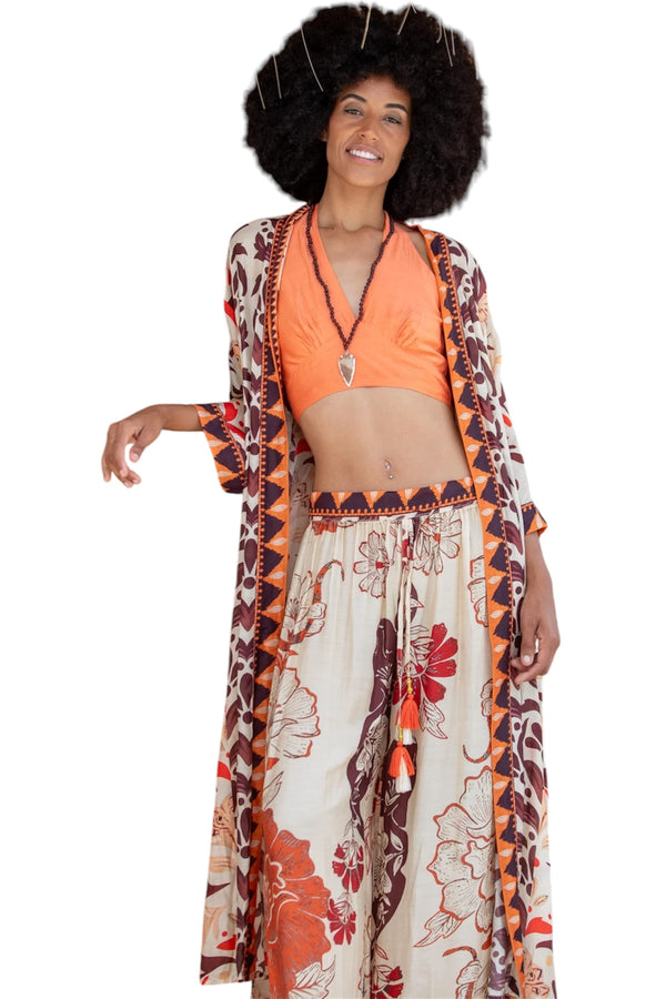 KIMONO AMPIO CON FUSCIACCA - PAHIESA