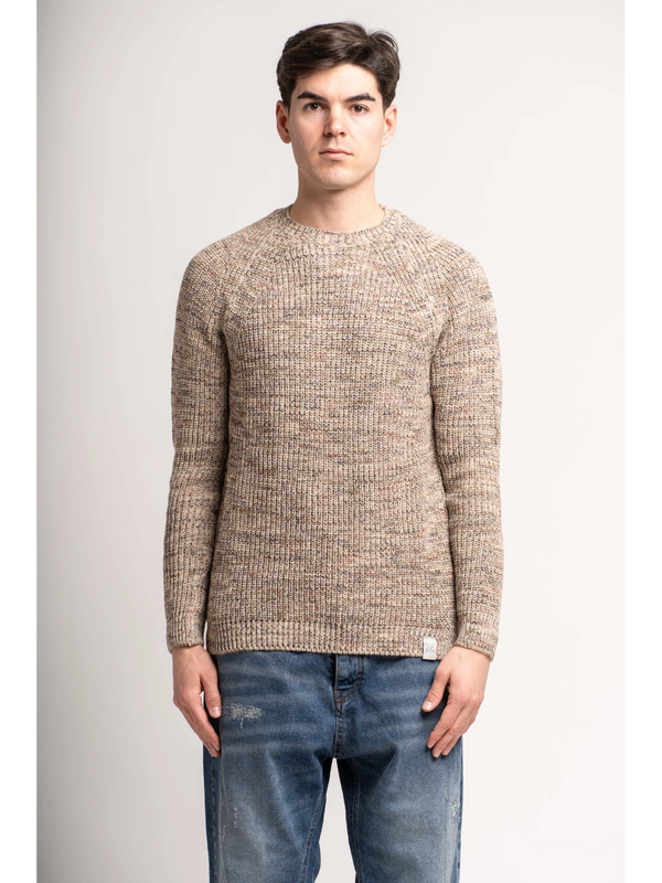 MAGLIA MELANGE COLLO INGLESE - BL.11