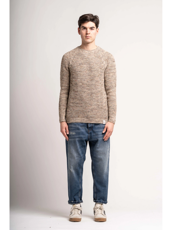 MAGLIA MELANGE COLLO INGLESE - BL.11