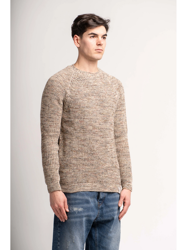 MAGLIA MELANGE COLLO INGLESE - BL.11