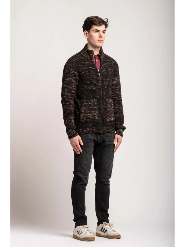 MAGLIA CON ZIP MELANGE - BL.11