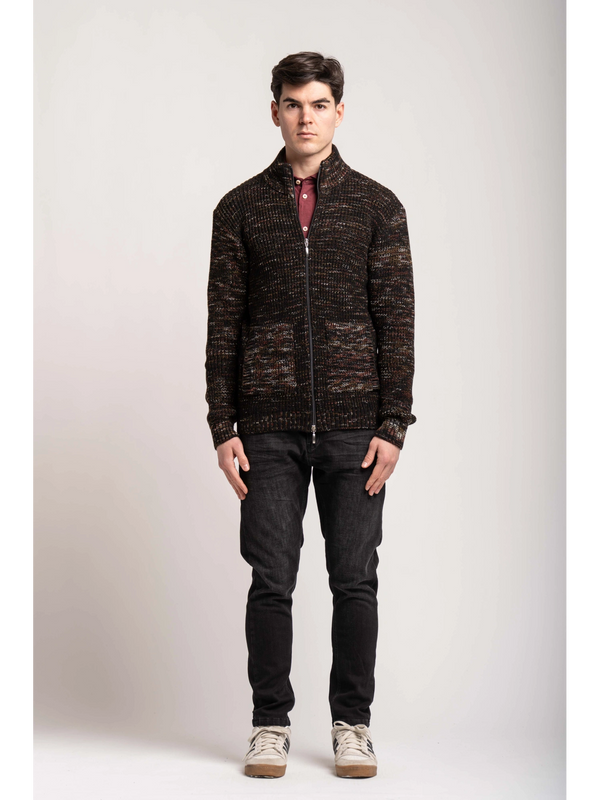 MAGLIA CON ZIP MELANGE - BL.11