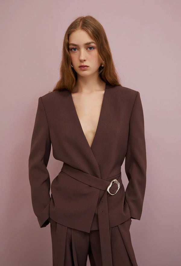 BLAZER SLIM CON CINTURA - ISABELLE BLANCHE