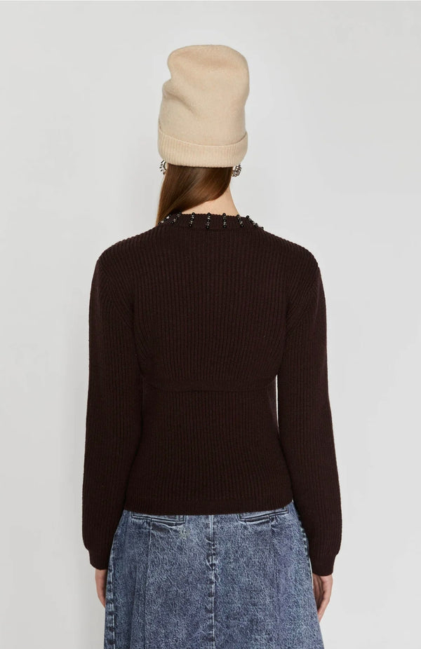 TOP E COPRISPALLE IN MAGLIA CON RICAMI - ISABELLE BLANCHE