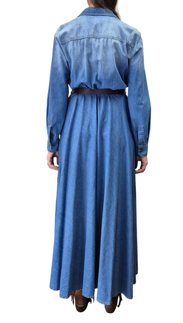 ABITO LUNGO IN DENIM - TENSIONE IN