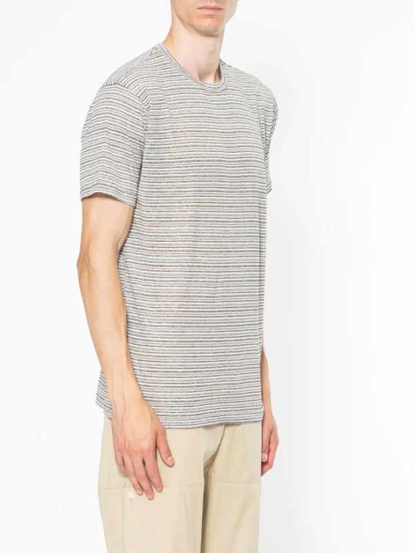 T-SHIRT MISTO LINO RIGATA - BL.11