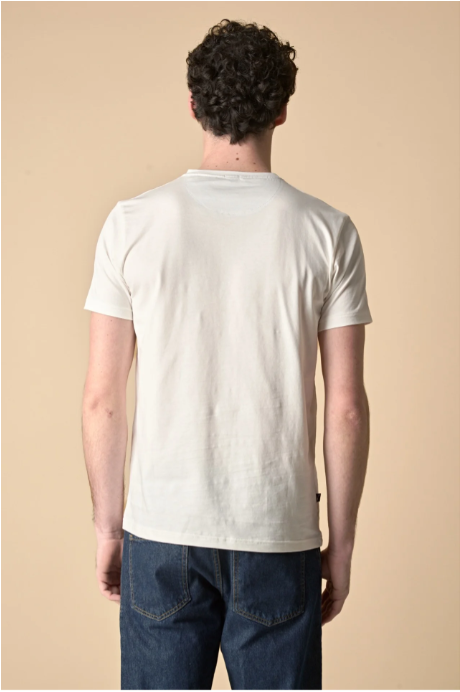 T-SHIRT PANNA STAMPA SUPERCAR CON INSERTO E INTERNO COLLO IN TESSUTO - V2